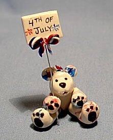 Miniature Handmade Fourth of July Bear