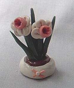 Peach Daffodil Flower Miniature Collectible Gift