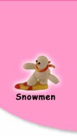 Hand crafted clay miniature snowmen.